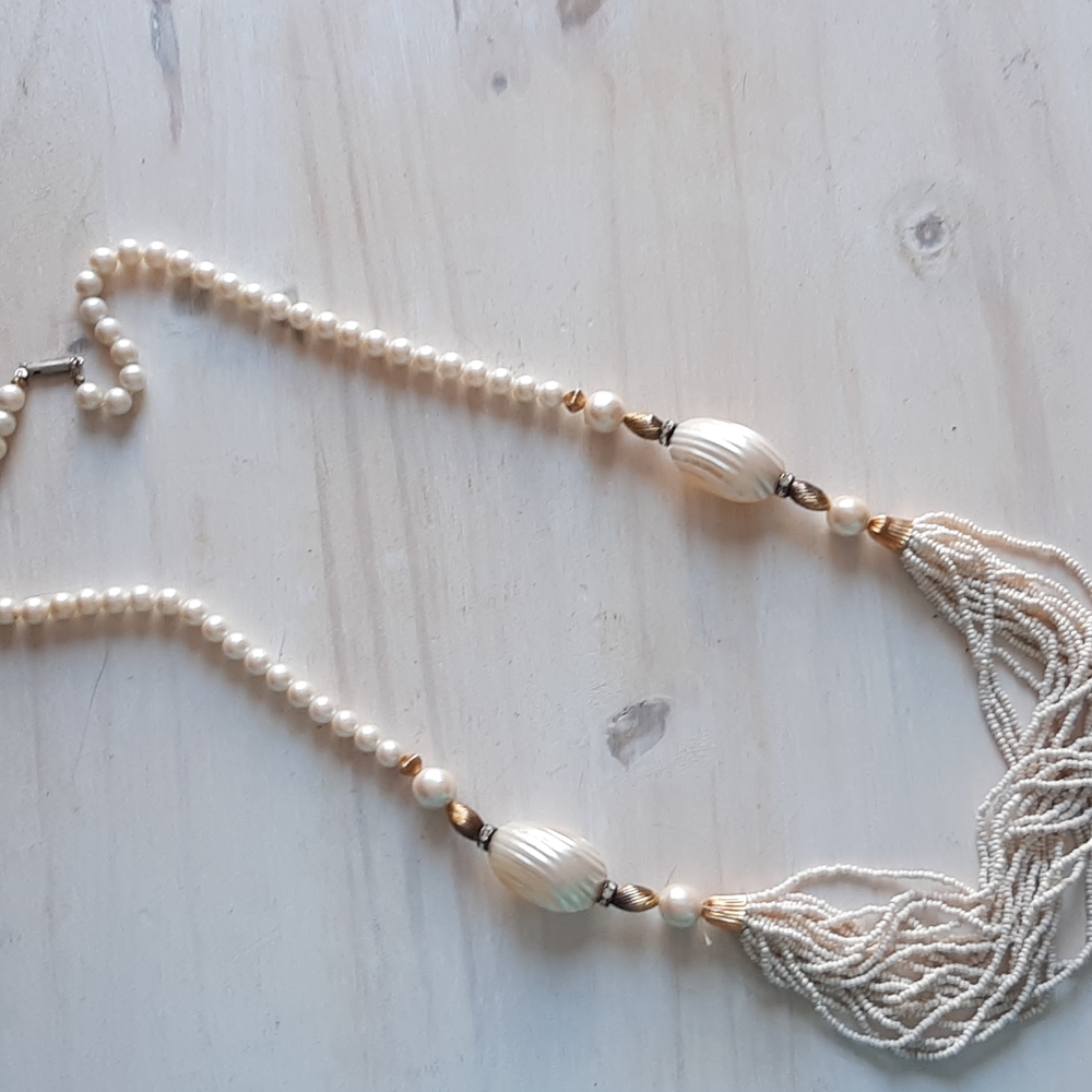 Faux pearl necklace